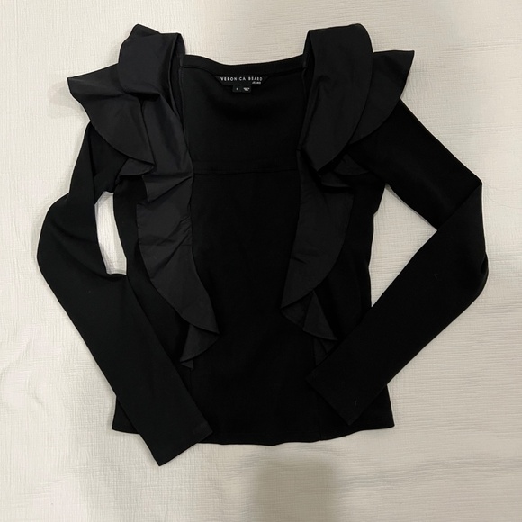 Veronica Beard Gidea Ruffled Poplin Top - Picture 5 of 5